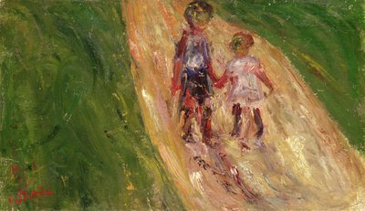 Zwei Kinder auf einer Straße von Chaim Soutine